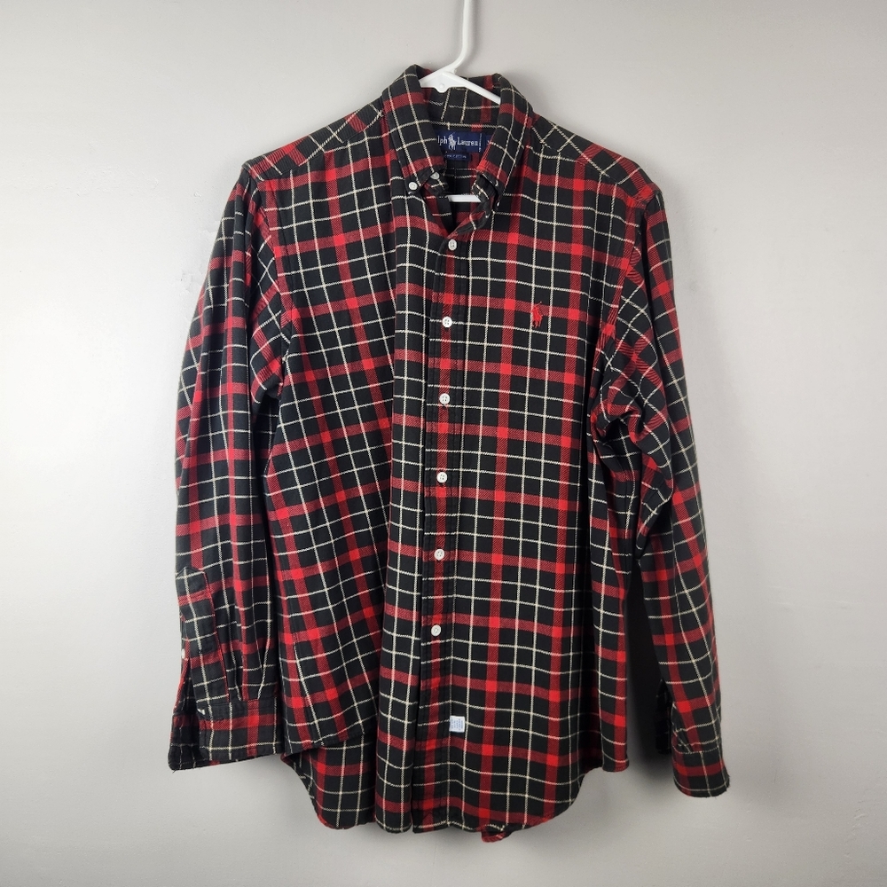 Vintage 90s Ralph Lauren Plaid Button Front Shirt
